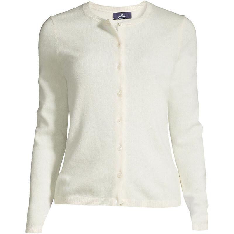 Crew Neck Cashmere Cardigan, Women, size: M, regular, Ivory,