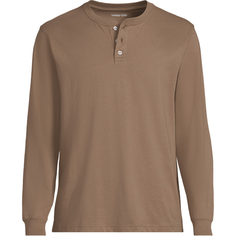 Super-T Henley Long Sleeve T-shirt, Men, size: L, regular, Brown