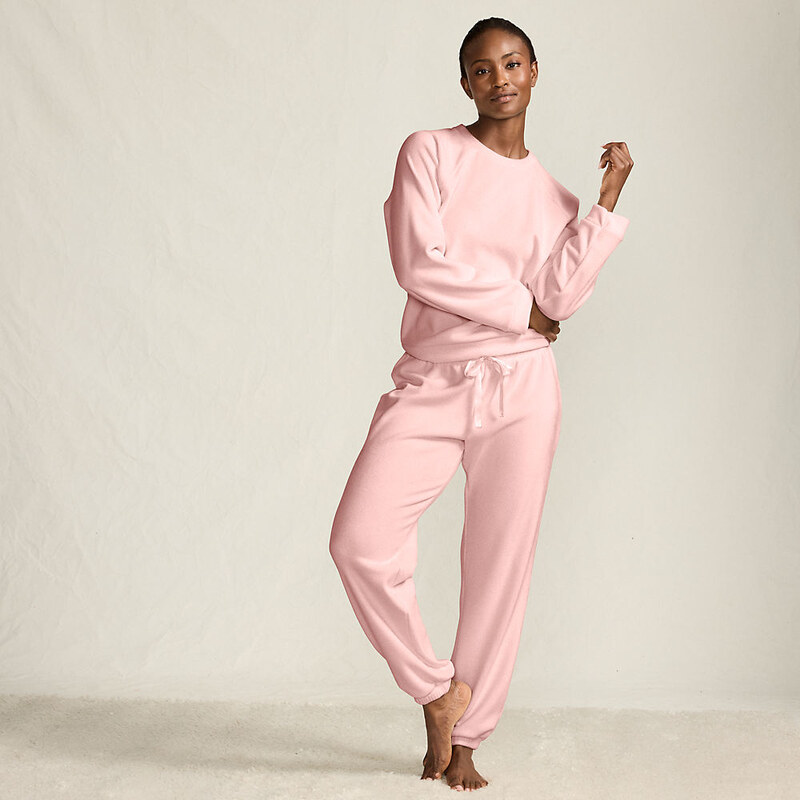 Ribbed Velour Lounge Set, Women, size: M, regular, Pink,