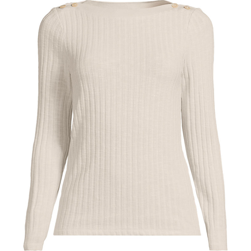 Long Sleeve Rib Knit Boatneck Top, Women, size: XL, regular,