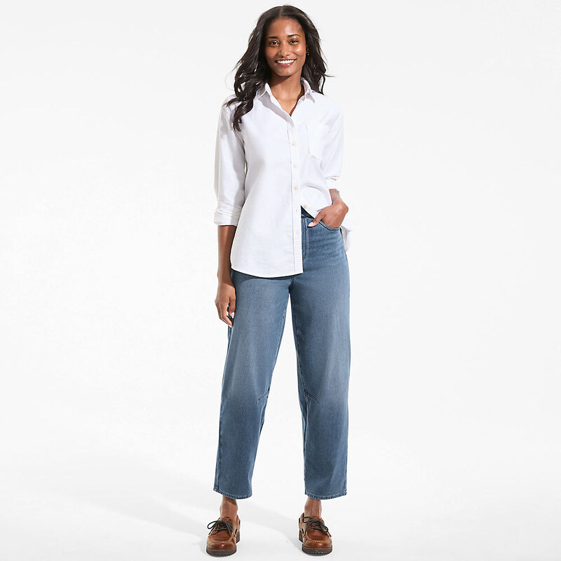 Starfish Knit Denim Barrel Leg Jeans, Women, size: S, regular,