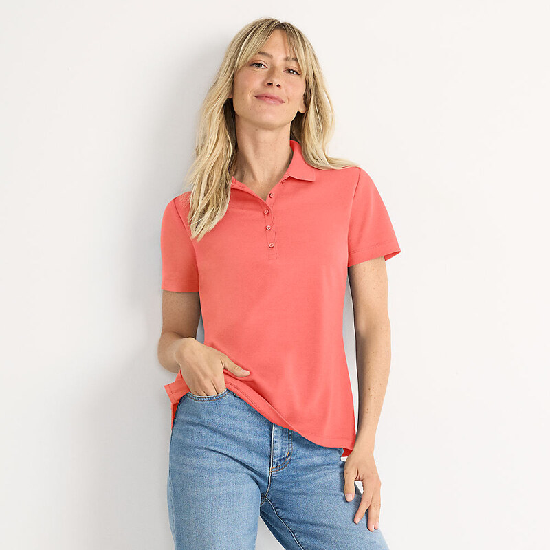 Supima Cotton Polo Shirt, Women, size: XS, regular, Orange,