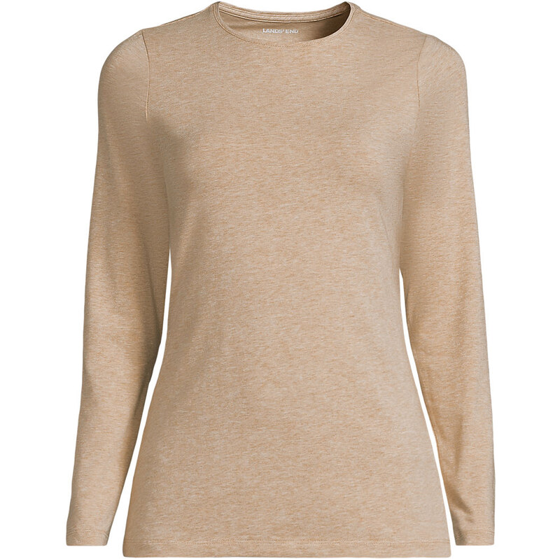 Cotton Modal Long Sleeve Crew Neck Top, Women, size: L, regular,