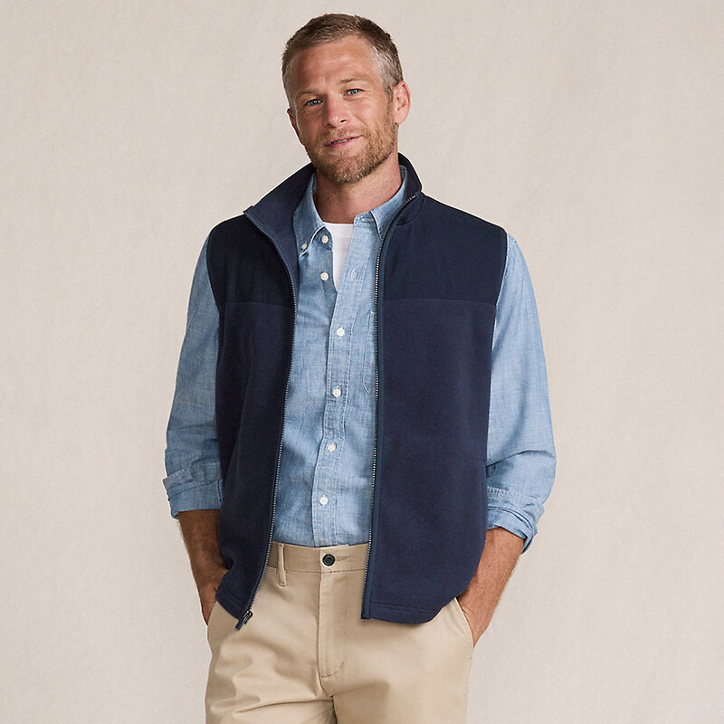 Anyweather Water Repellent Fleece Mixed Media Gilet, Men, size: