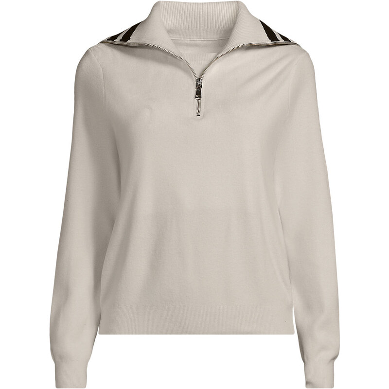 Silk Touch Double Layer Quarter Zip Sweater, Women, size: L,