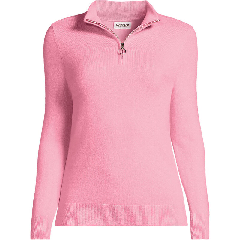 Cashmere Quarter Zip Jumper, Women, size: M, petite, Pink, by