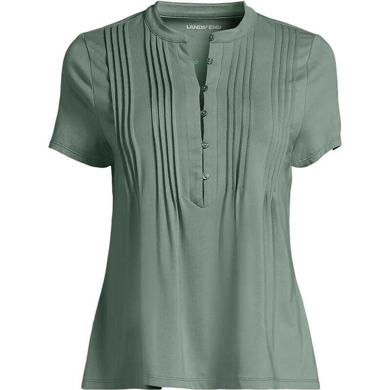 Short Sleeve Cotton Modal Pintuck Top, Women, size: XS, regular,