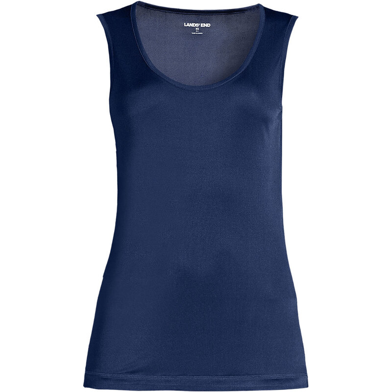 Lightweight Silk Interlock Vest, Women, size: 3X, plus, Blue,