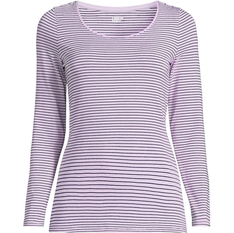 Cotton Modal Scoop Neck Top, Women, size: S, petite, Purple,