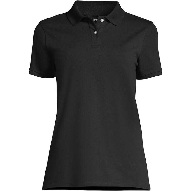 Piqué Polo Shirt, Women, size: S, regular, Black, Cotton-blend,