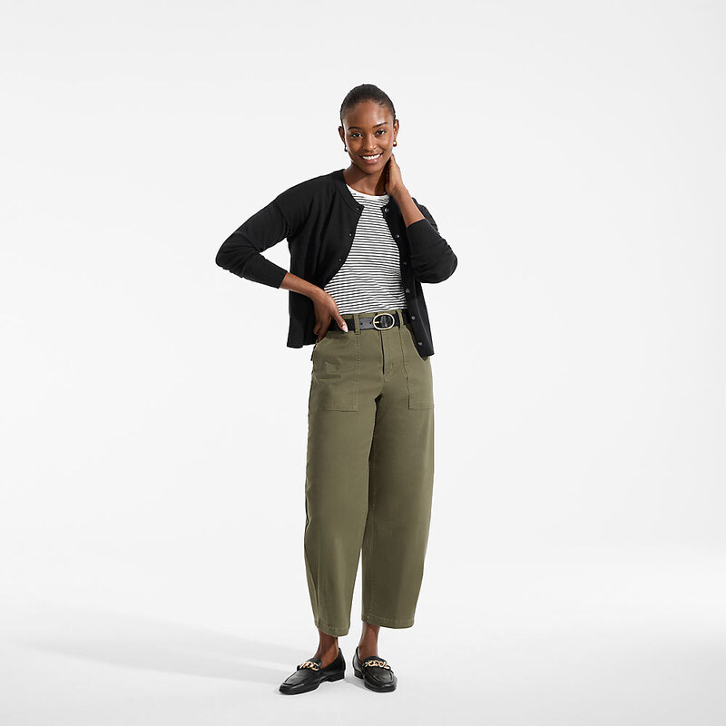 Fine Gauge Cropped Cotton Cardigan, Women, size: M, regular,