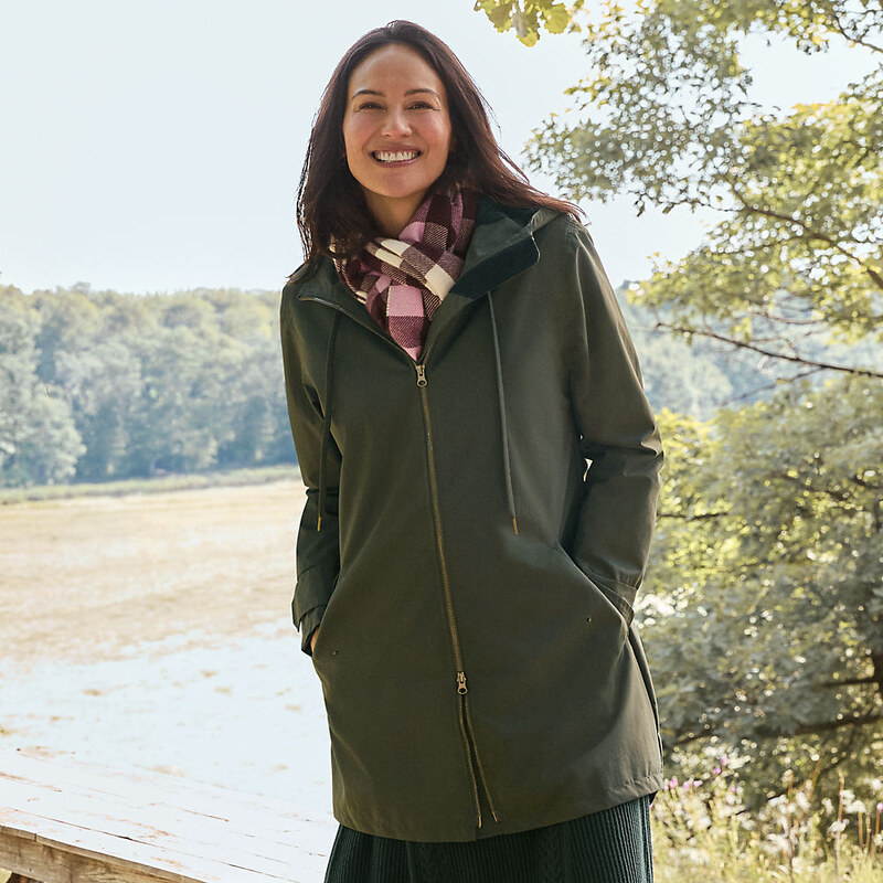 Squall A-Line Rain Jacket, Women, size: L, petite, Green, Nylon,