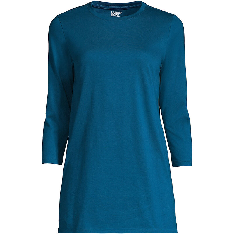 Three-Quarter Sleeve Supima Cotton Tunic, Women, size: M, petite