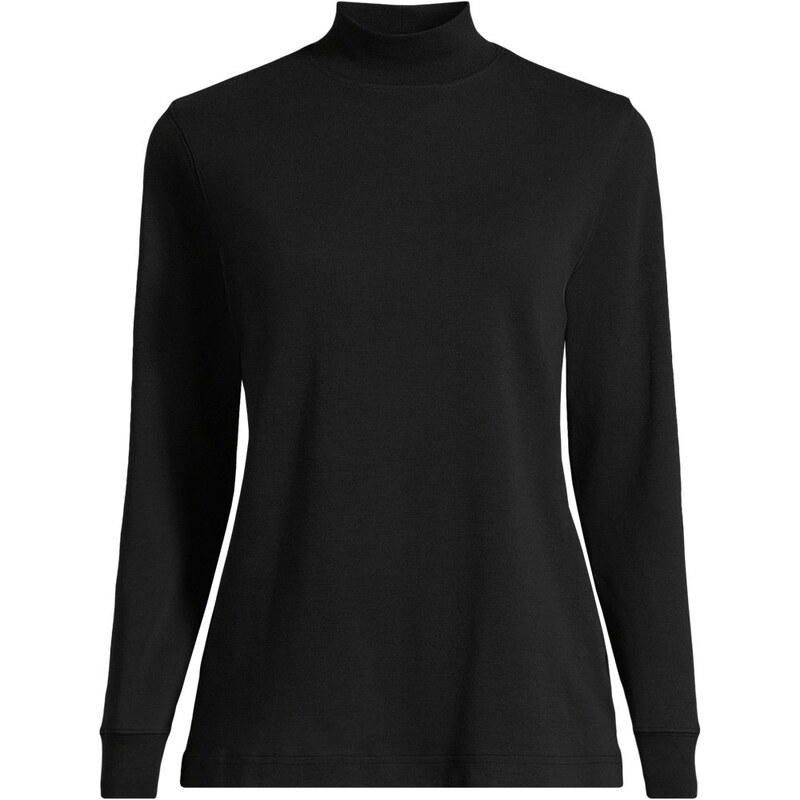 Cotton Polo Neck, Women, size: L, petite, Black, Cotton, by