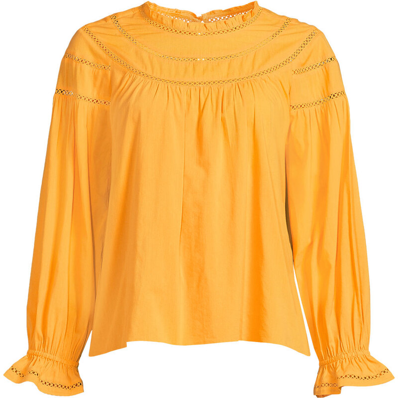 Cotton-Modal Voile Top, Women, size: 1X, plus, Orange, Cotton