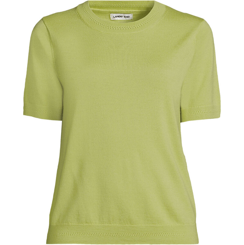 Merino Short Sleeve Jumper, Women, size: S, regular, Green, Wool, by 116586001