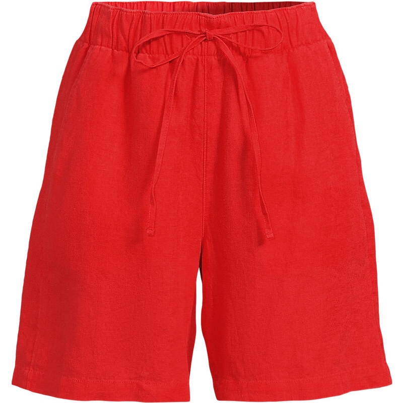 Premium Pure Linen Pull-On Shorts, Women, size: XS, regular, Red