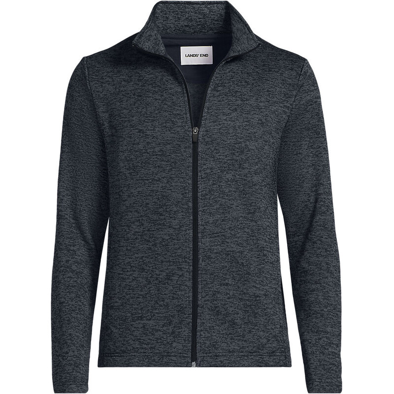 Zip Front Fleece Jacket, Men, size: L, regular, Black, Polyester