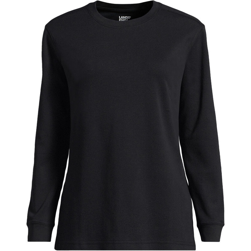 Long Sleeve Cotton Interlock Crew Neck Top, Women, size: XL,