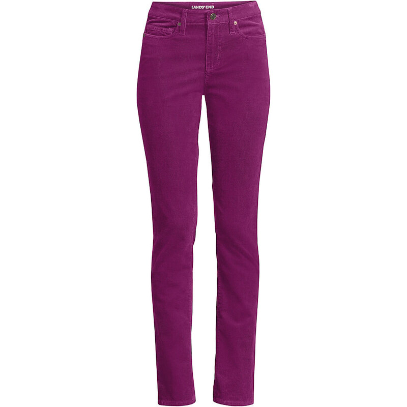 Straight Leg Needlecord Jeans, Mid Rise, Women, size: 26/30,