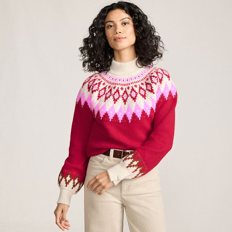Lofty Fair Isle Balloon Sleeve Jumper, Women, size: L, regular,