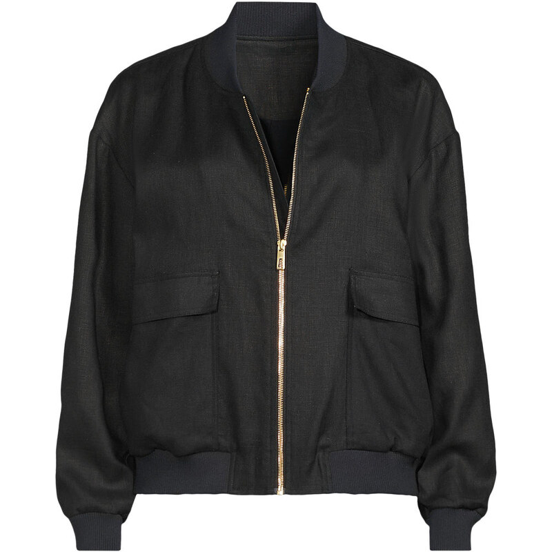 Premium Pure Linen Bomber Jacket, Women, size: XL, regular,