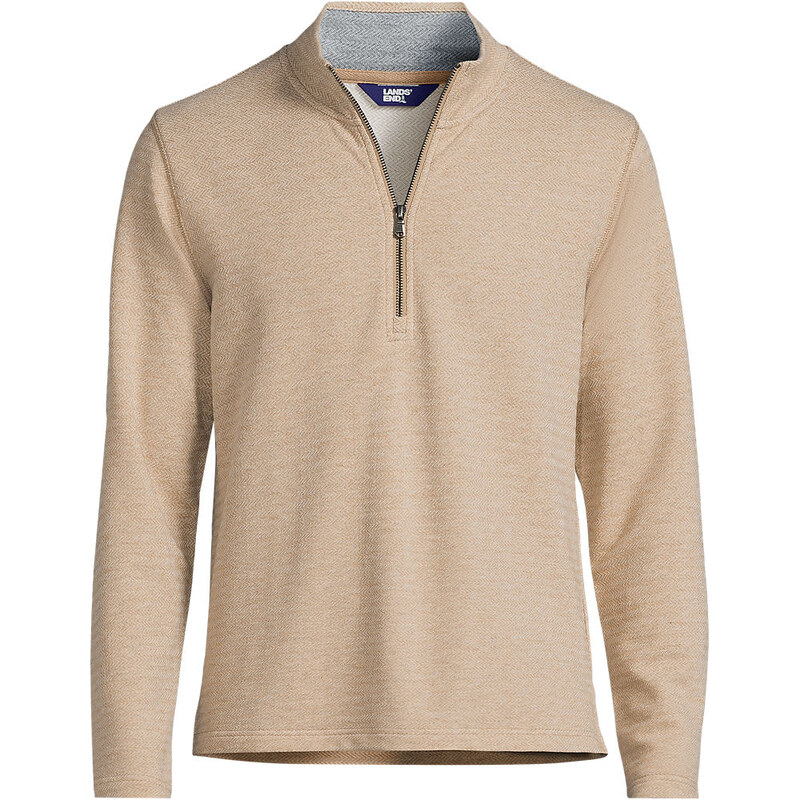 Herringbone Quarter Zip Top, Men, size: S, regular, Misc, Cotton