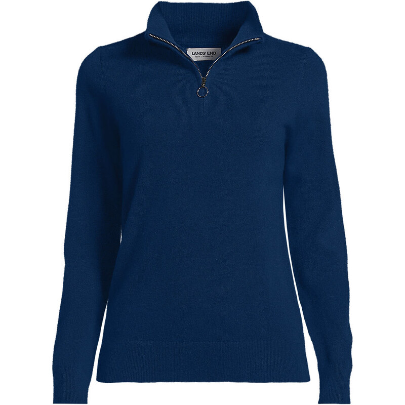 Cashmere Quarter Zip Jumper, Women, size: XS, regular, Blue,
