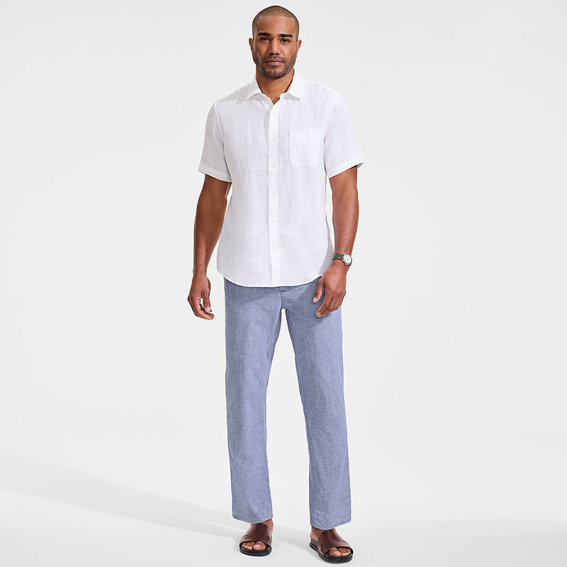 Soft Ease Linen Blend Deck Trousers, Classic Fit, Men, size: XL,