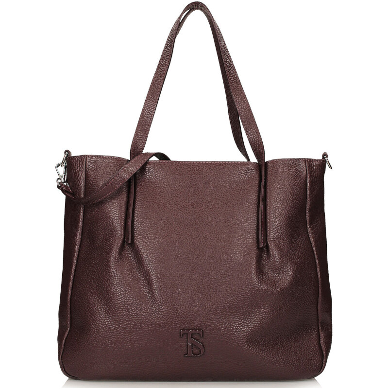 Kožená shopper kabelka bordó - Vera Toscanio GK108