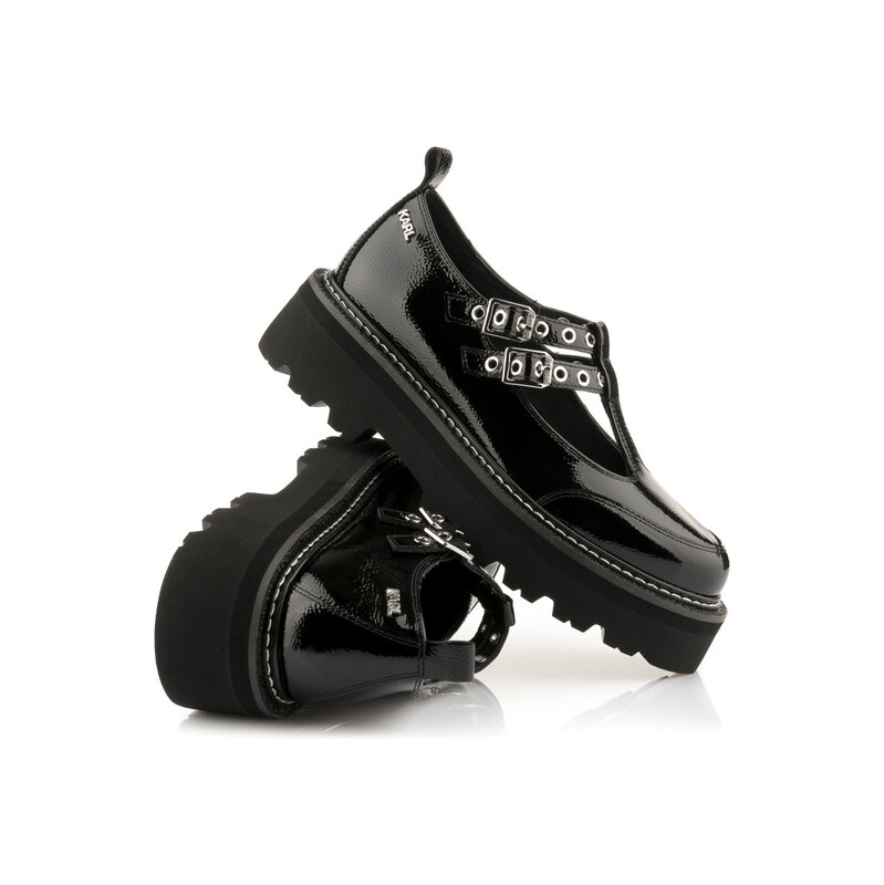 BOTY NA VYŠŠÍ PLATFORMĚ KARL LAGERFELD KYLA EYELET STRAPS MARY