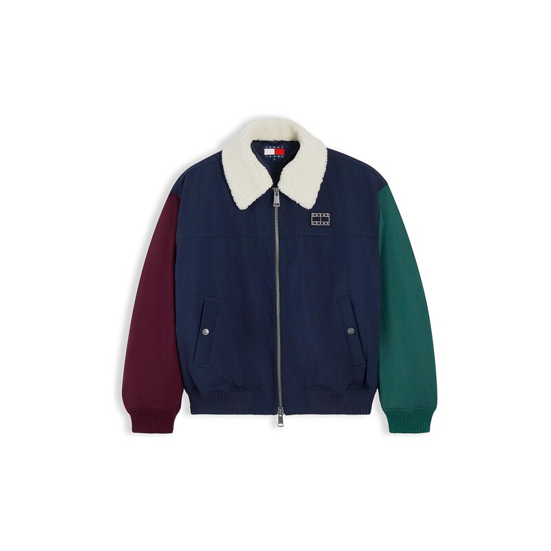Tommy Jeans Přechodná bunda tmavě modrá / smaragdová /