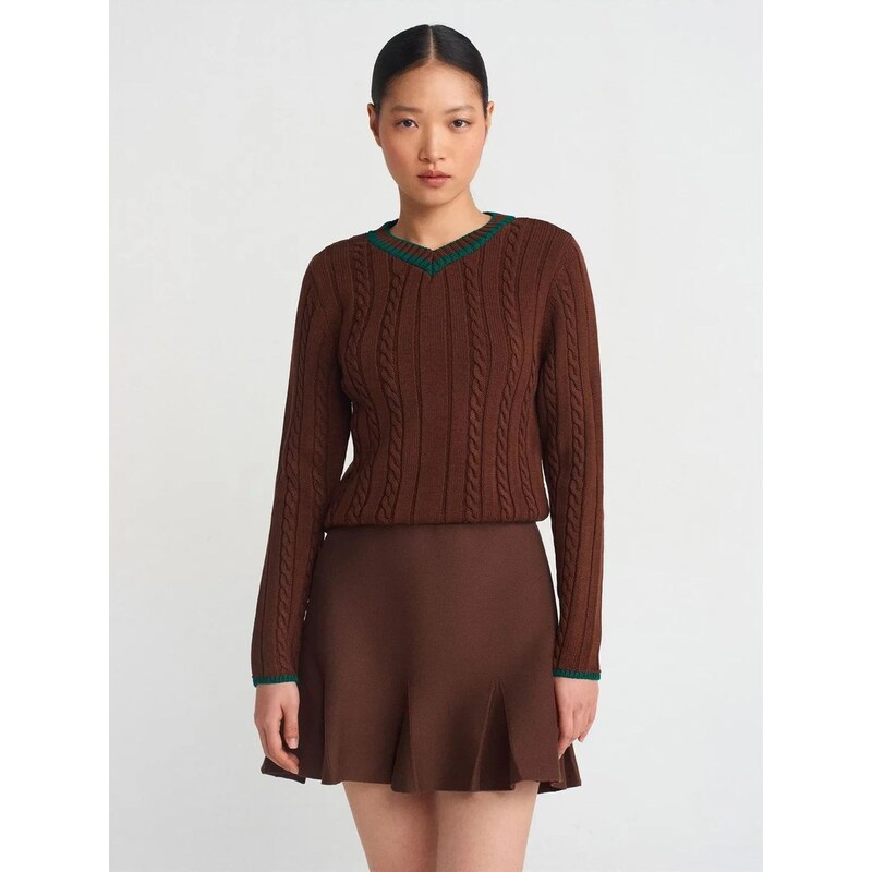 Dilvin Svetr Pullover kaštanově hnědá