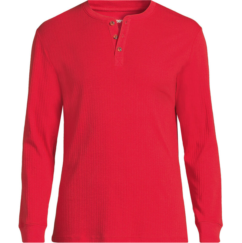 Henley Pyjama T-shirt, Men, size: XXL, regular, Red, Cotton, by