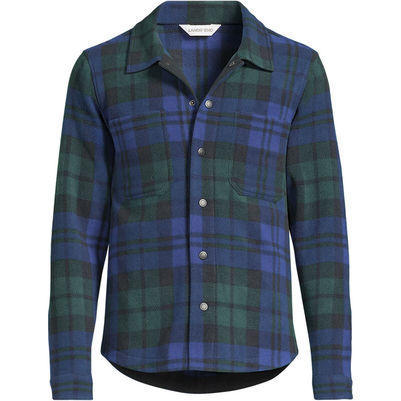 Fleece Shirt Jacket, Men, size: S, regular, Green, Polyester, by