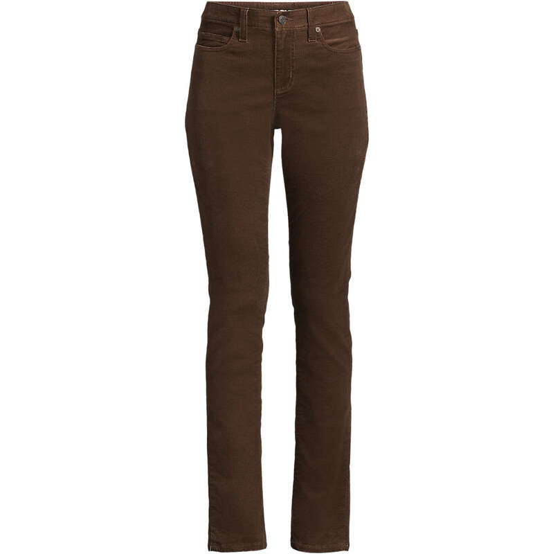 Straight Leg Stretch Cord Jeans, Mid Rise, Women, size: 14 28,