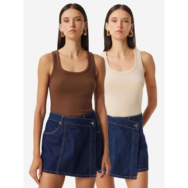 Happiness İstanbul Top Tanktops & Camis tmavě hnědá