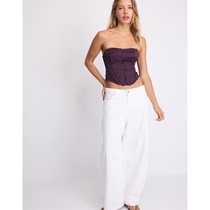 Stradivarius Lace-up corset in purple