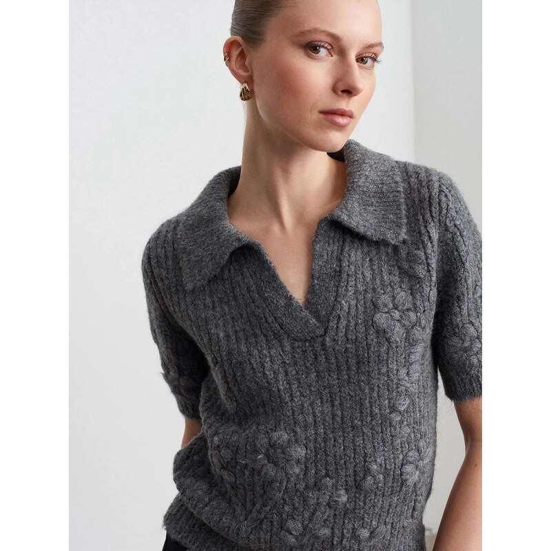 Dilvin Svetr Pullover tmavě šedá