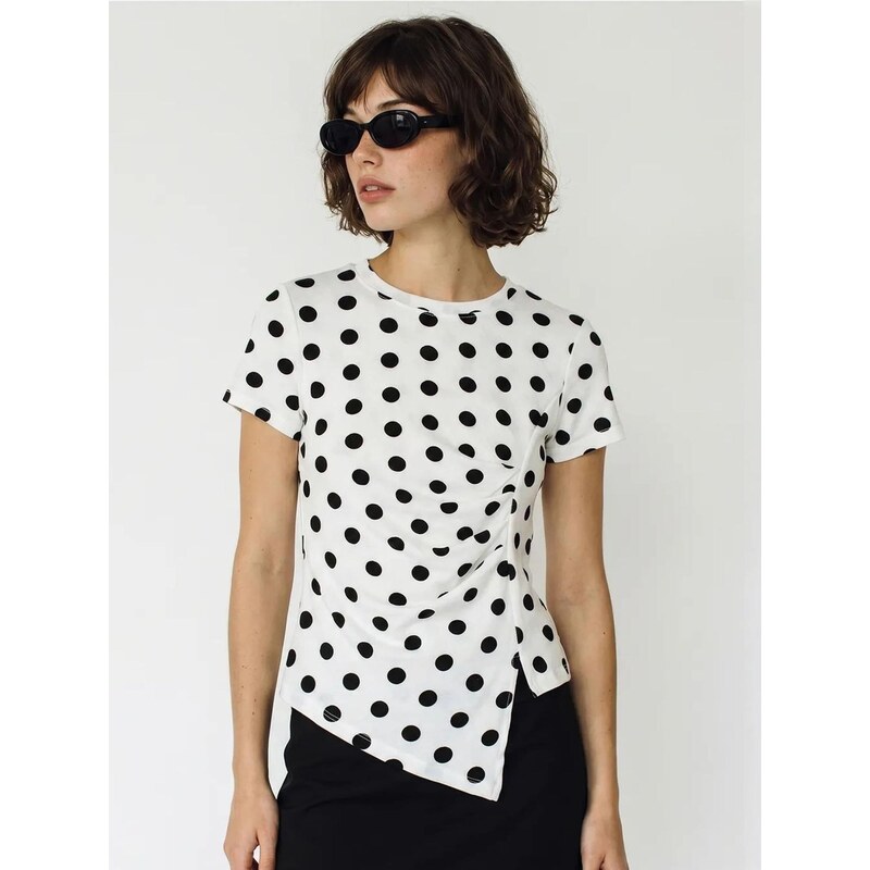 Bianco Lucci Tričko T-Shirts černá / bílá