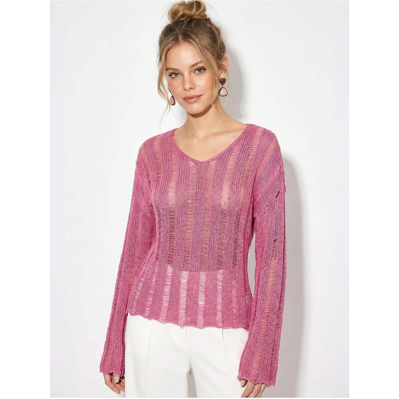 Bianco Lucci Top Strickoberteile magenta