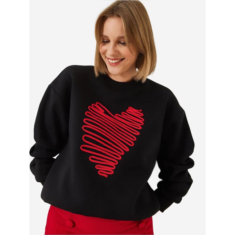 Bianco Lucci Mikina Sweatshirts černá