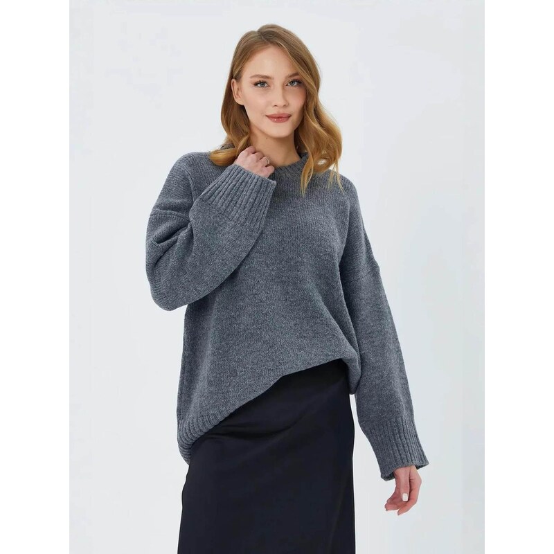 MixRay Svetr Pullover tmavě šedá