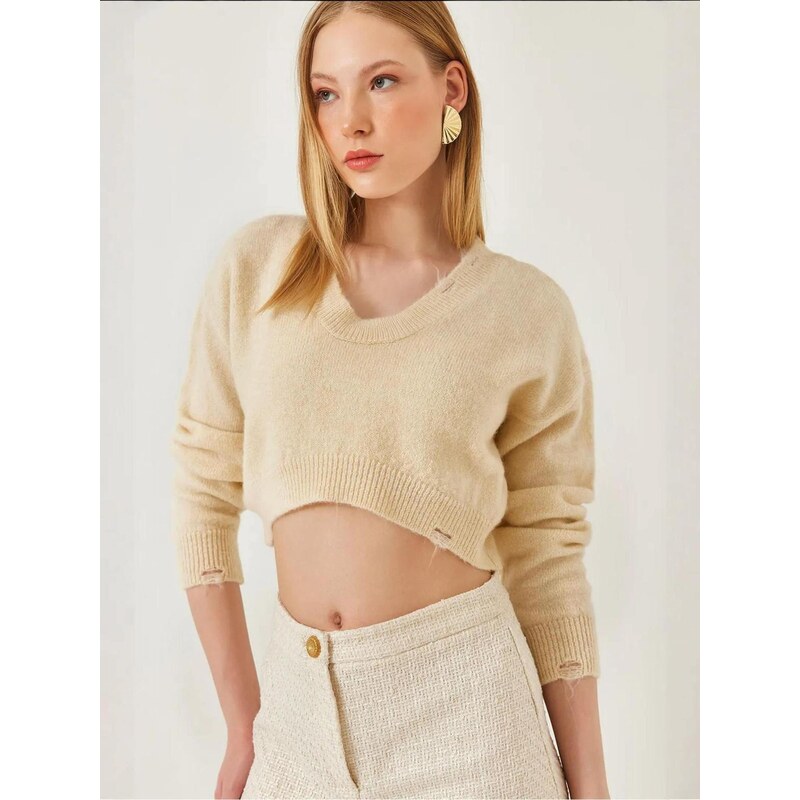 Bianco Lucci Top Strickoberteile béžová