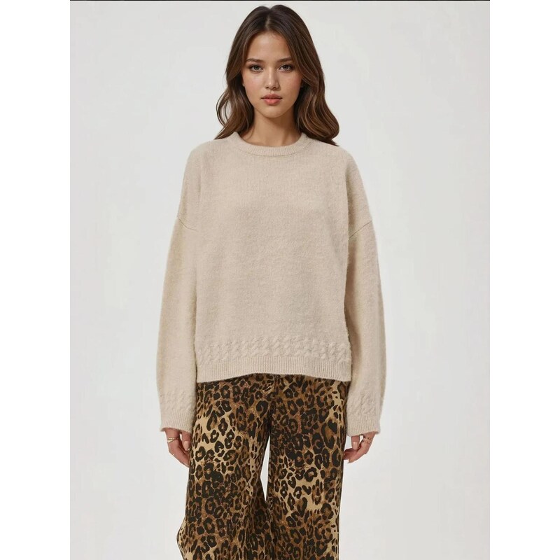 Hiccup Svetr Pullover krémová