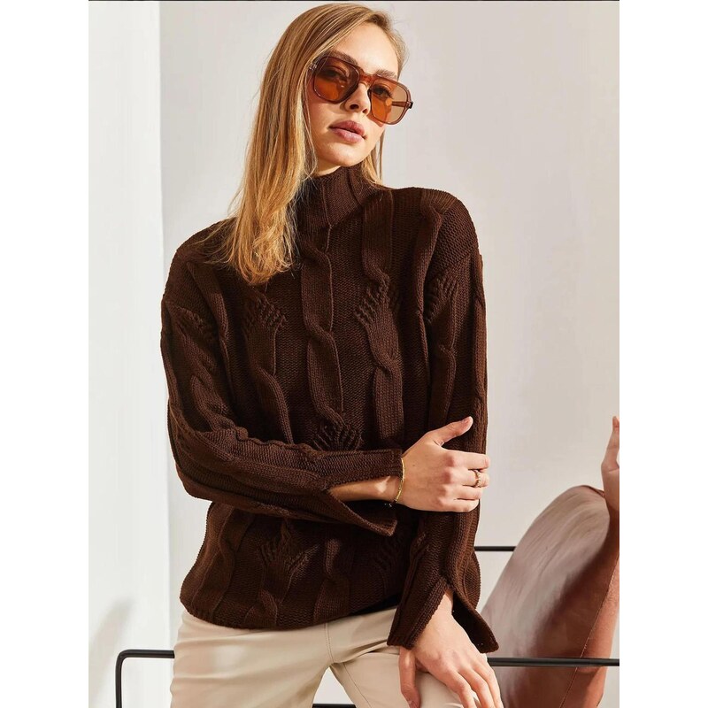 Bianco Lucci Svetr Pullover mokka