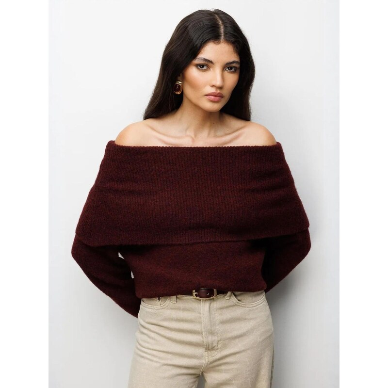 MixRay Svetr Pullover burgundská červeň