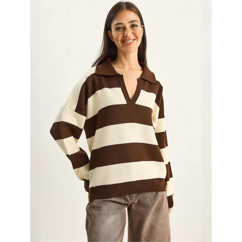 Bianco Lucci Svetr Pullover hnědá