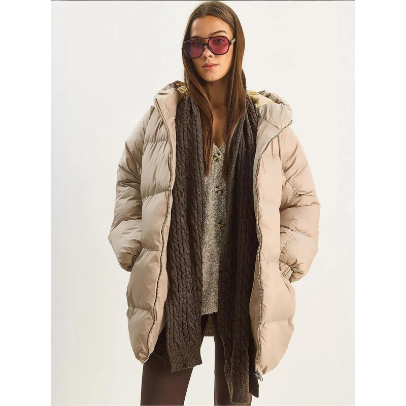 Bianco Lucci Zimní kabát Puffer- und Daunenmäntel béžová