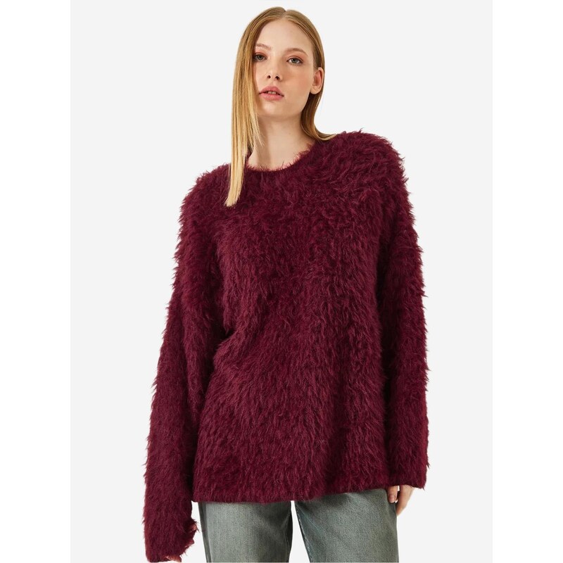 Bianco Lucci Svetr Pullover burgundská červeň